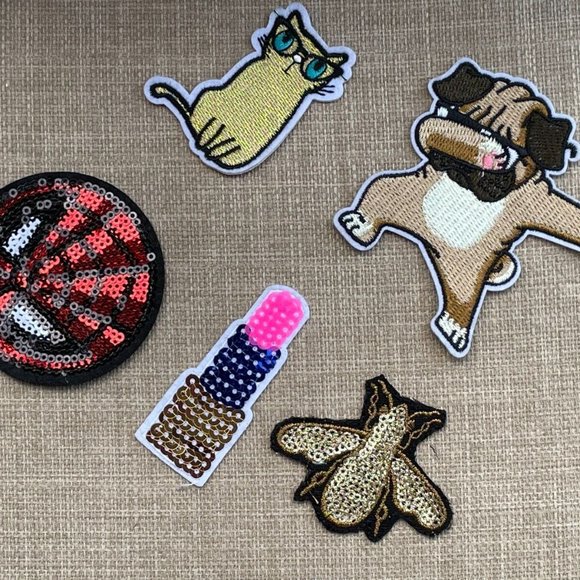 Lot of 4 patches Iron On Sequin Multi Color Embroidery Craft Clothes Patches - Picture 2 of 7